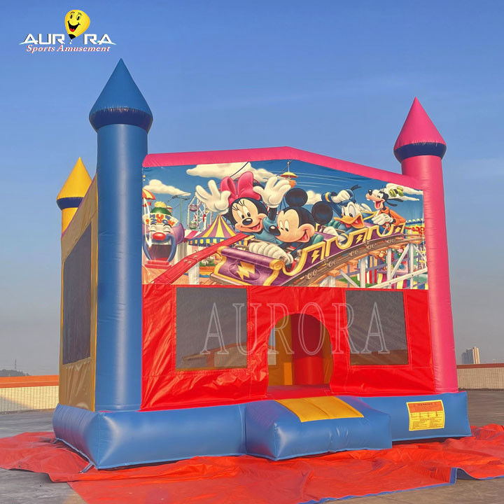 กลางแจ้งพาณิชย์ inflatable bouncer PVC สีสันเด็กผู้ใหญ่กระโดดปราสาท