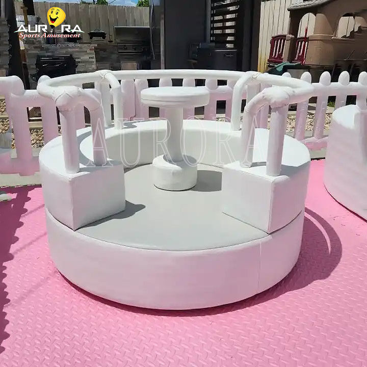 สีขาวชมพู Soft Play Package Set สนามเด็กเล่น อุปกรณ์เล่น Soft Play Indoor Outdoor