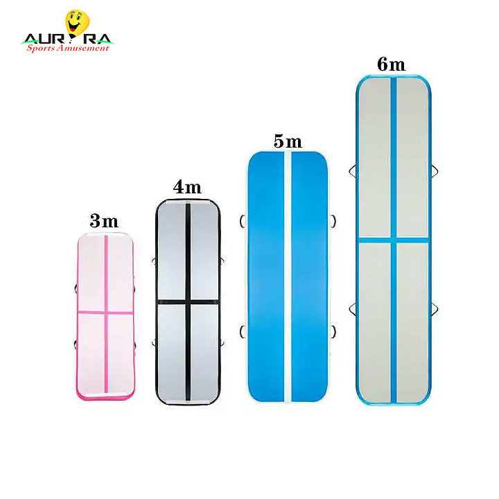 Gym Tumbling Gymastics Air Track Mat 3m Out Door Inflatable Jumping Mat สีฟ้า