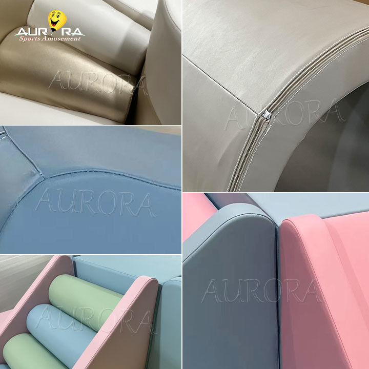Non Fade Kids อุปกรณ์สนามเด็กในบ้าน สีขาว บ้านกระโดด Merry Go Round Soft Play