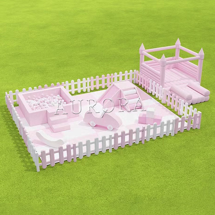 เด็กเล่นน้ําอ่อนสไลด์กับบอลปิท กลางแจ้งลมลื่น White Castle บ้านกระโดด