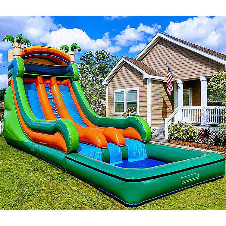 สไลด์ยักษ์ยาว 40 ฟุต ปลอดภัย สไลด์อัดอัด N Slide Jumbo Aqua Slide Slide