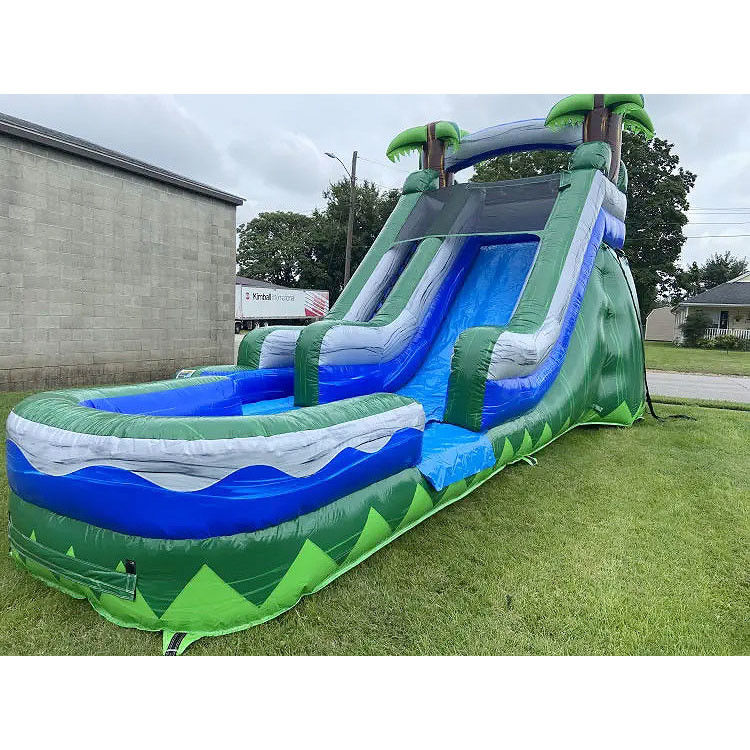 สไลด์น้ําแบบอัดอัดแบบพาณิชย์ สีแดง สไลด์น้ํา PVC พร้อมเครื่องเป่าอากาศ สําหรับเด็ก ผู้ใหญ่